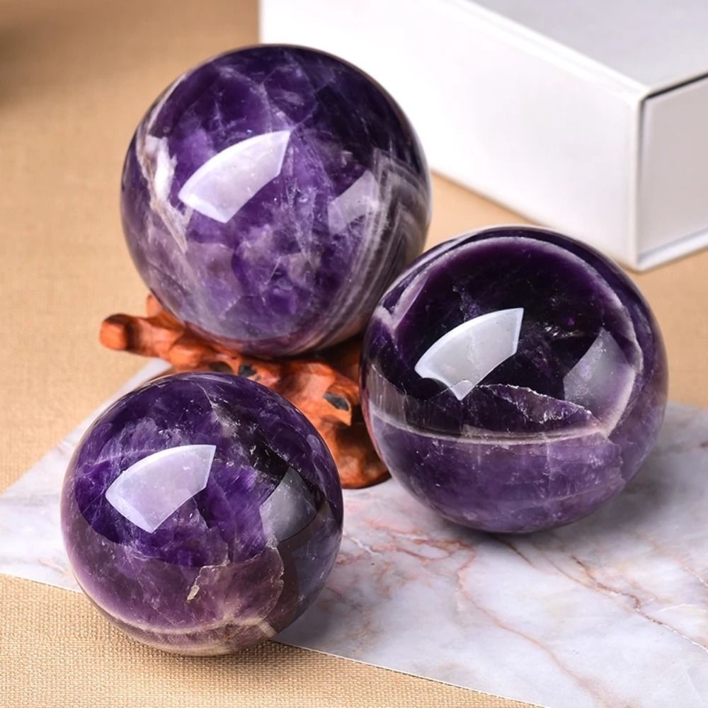 Crystal Ball Decor - Natural Amethyst Crystal Ball Energy Healing